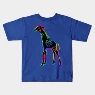 Colorful Giraffe Outline 2 Kids T-Shirt